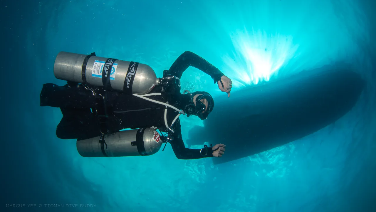 Sunlight Reaching Divers Beneath the Surface