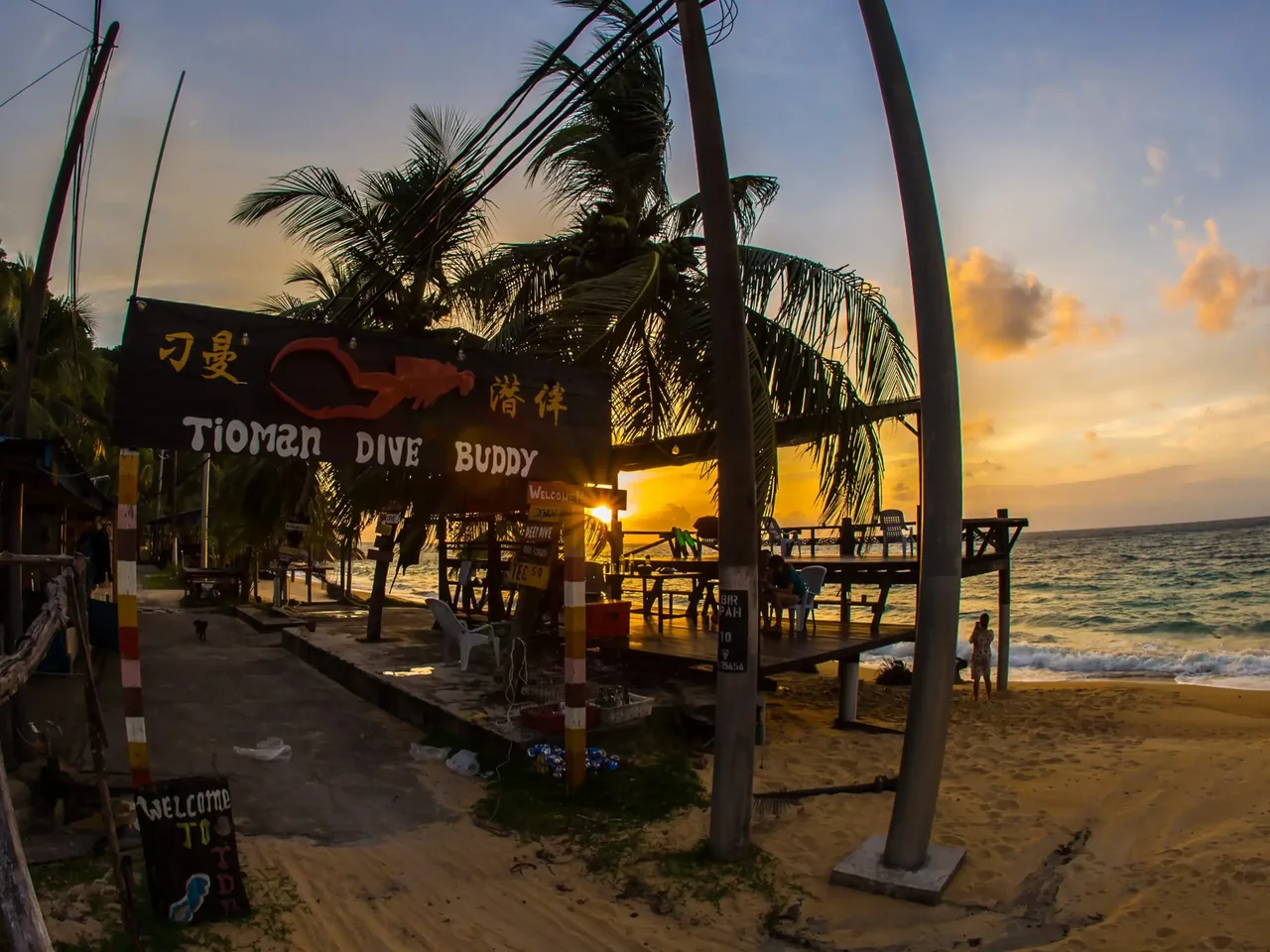 Tioman Dive Buddy’s Beachfront Dive Centre at Sunset